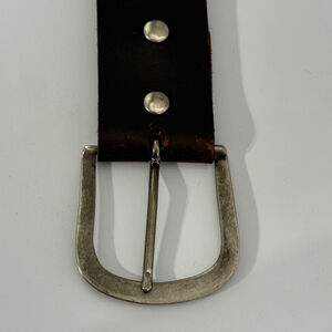 Vintage 1970s American Bald Eagle Mountains Tooled Leather Western Belt